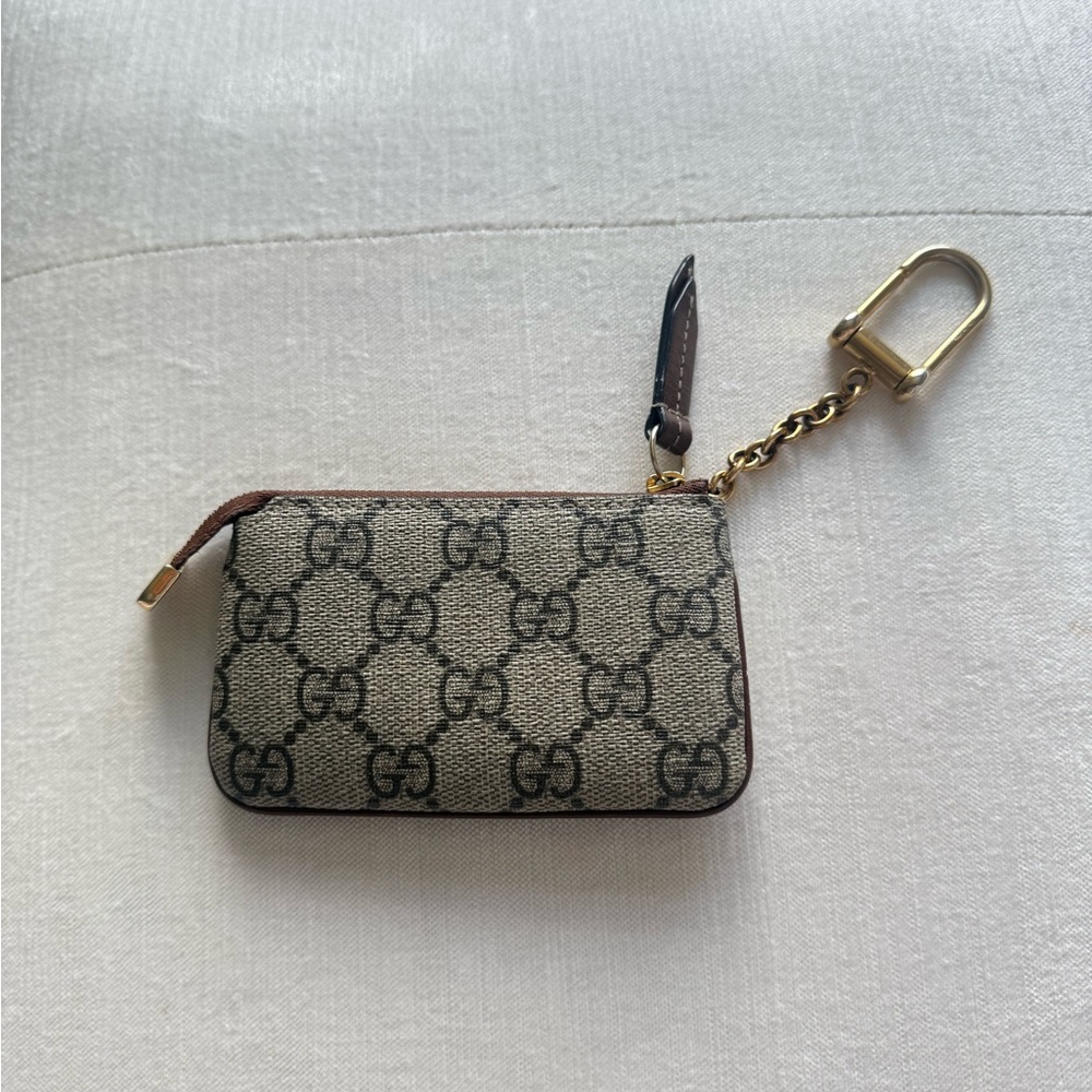 Gucci Monogram Beige and Brown Key Holder